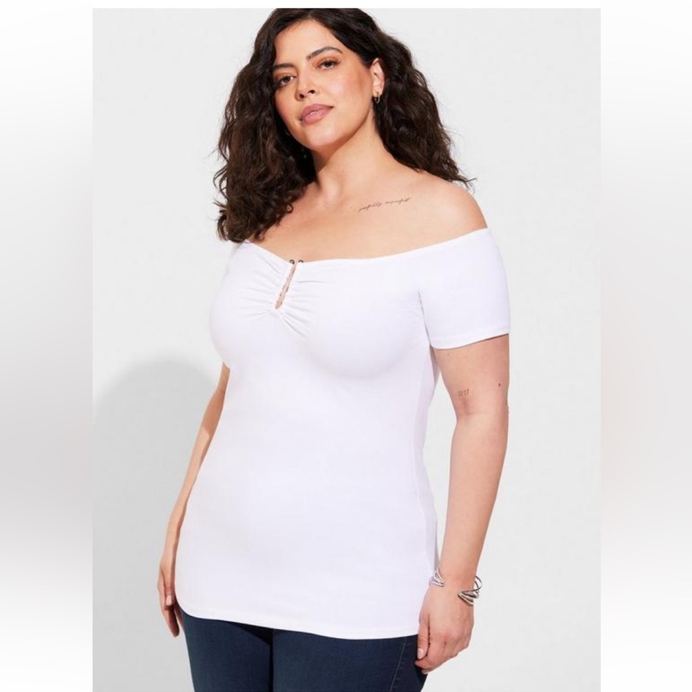 Torrid Foxy U-Bar Off Shoulder Short Sleeve Top Size 4X NWT